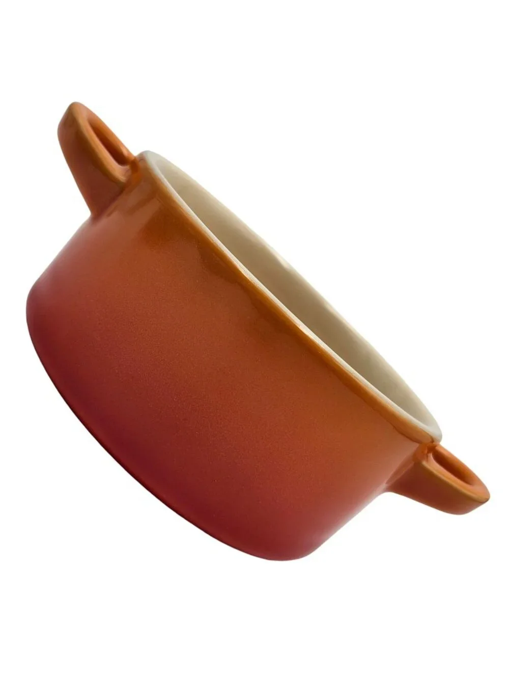 Le Creuset Stoneware Petite Round Casserole Dish 16oz Flame Orange No Lid Second